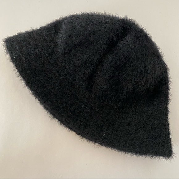 Black Fuzzy Bucket Hat RN 86170 Boho Retro Vintage-Style Hat OS - Picture 5 of 8